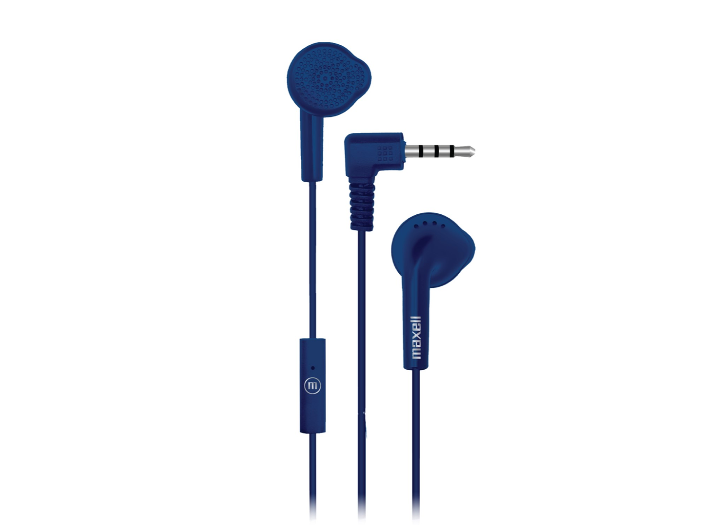 Audífonos Stereo Earbuds con Mic EB-MIC 3.5mm Maxell Azul 1