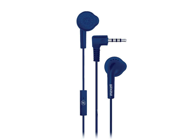 Audífonos Stereo Earbuds con Mic EB-MIC 3.5mm Maxell Azul 1