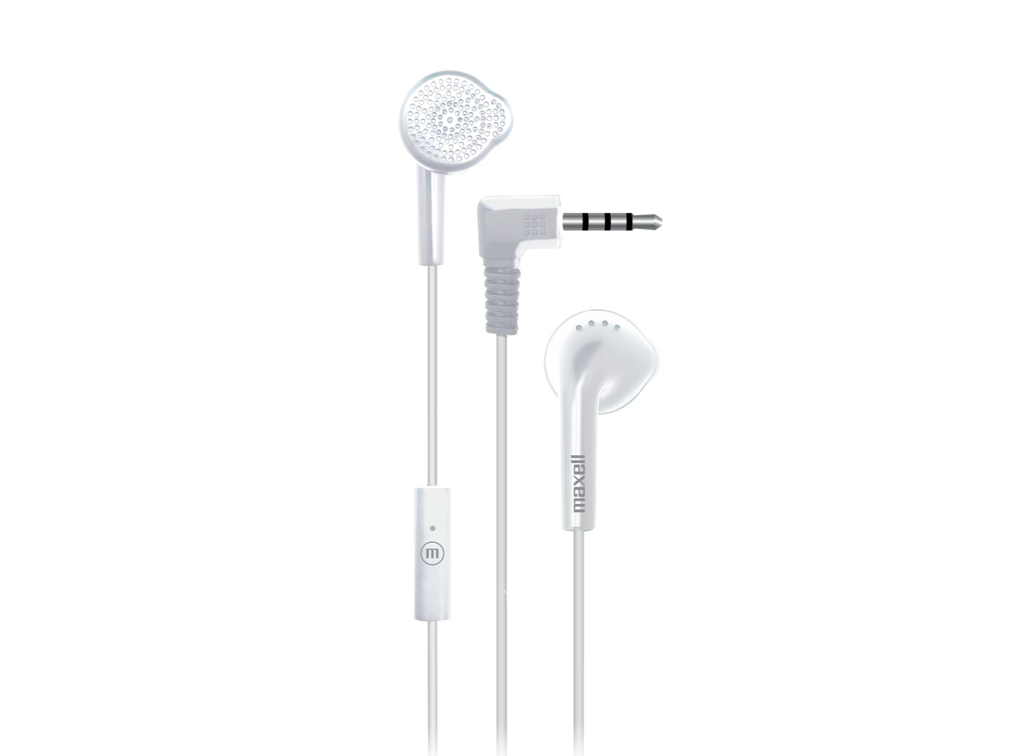 Audífonos Stereo Earbuds con Mic EB-MIC 3.5mm Maxell Blanco 1