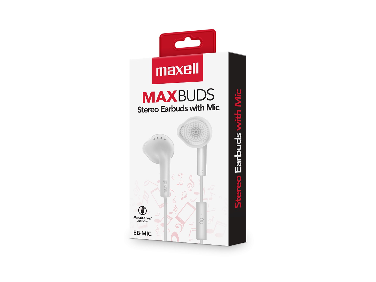 Audífonos Stereo Earbuds con Mic EB-MIC 3.5mm Maxell Blanco 3