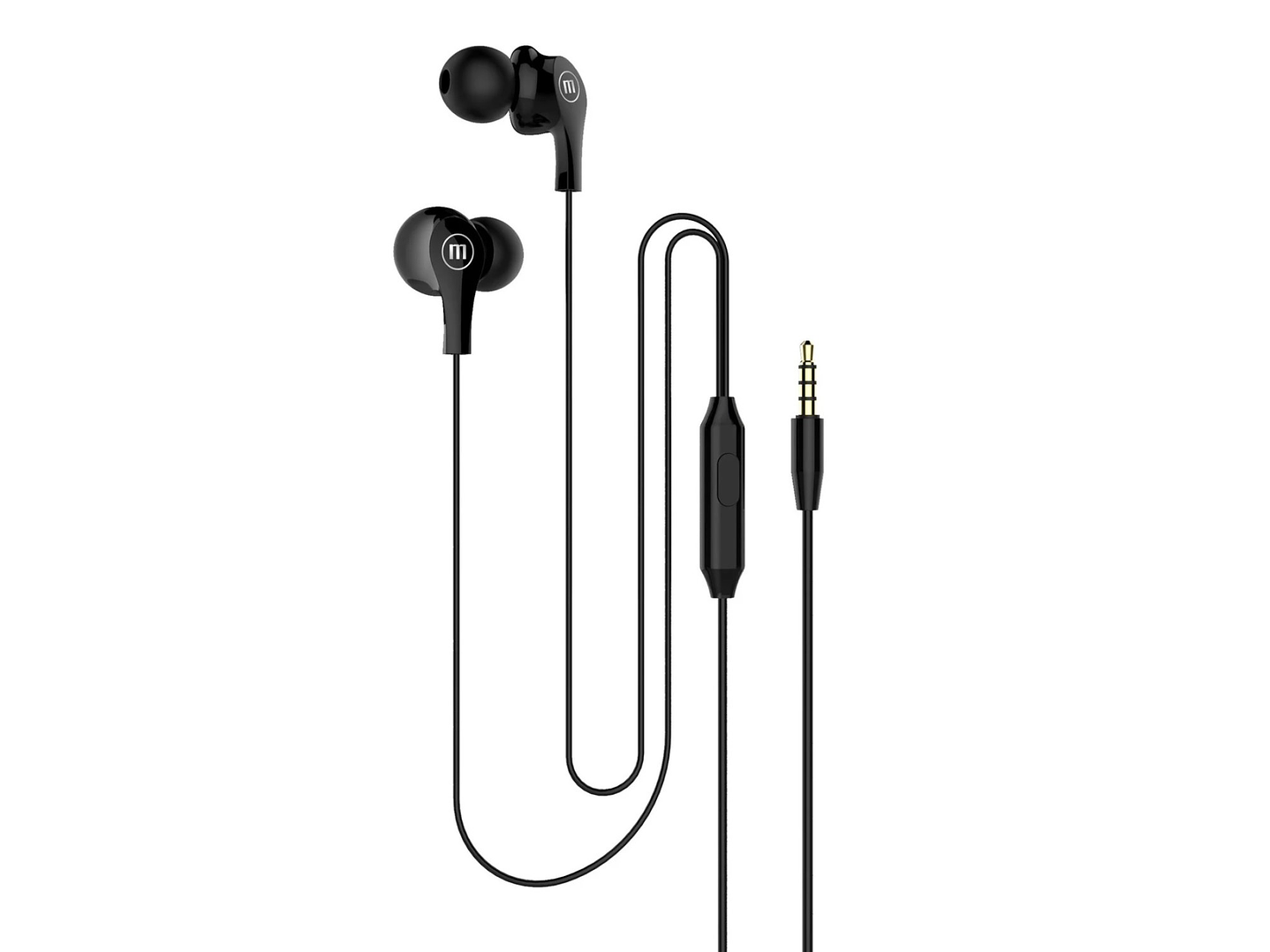 Audífonos Ultra Bass In-Mic 3.5mm Con Micrófono Maxell Negro 1