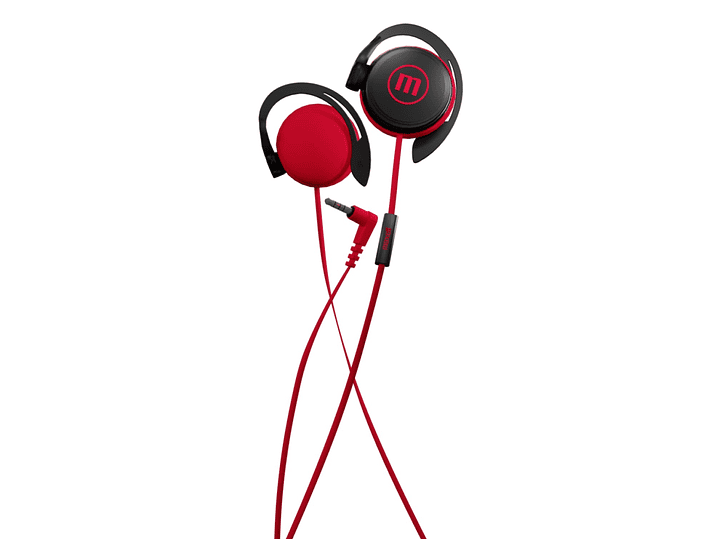 Audífonos De Gancho Con Mic EC-155 Earhook Maxell Rojo 1