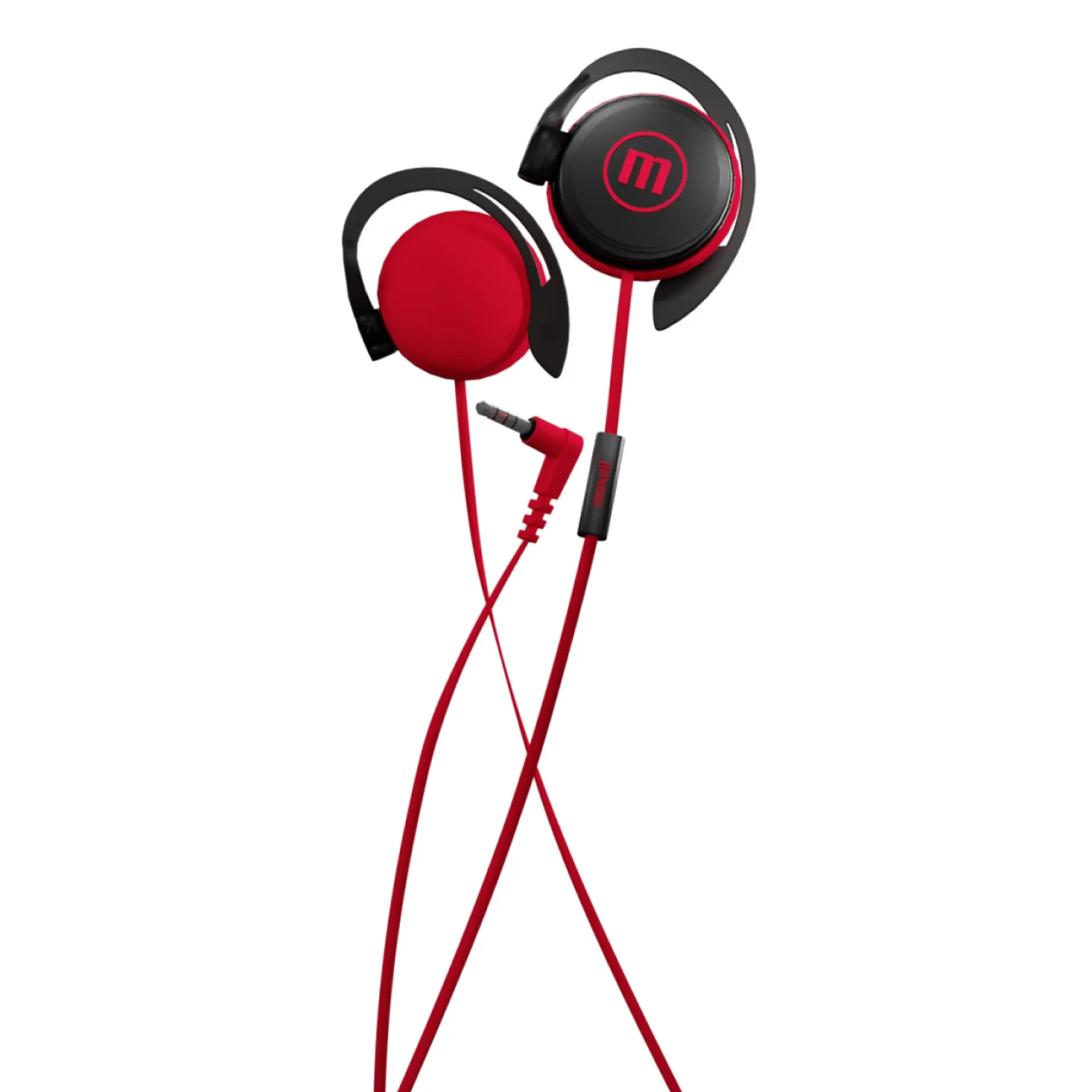 Audífonos De Gancho Con Mic EC-155 Earhook Maxell Rojo 1