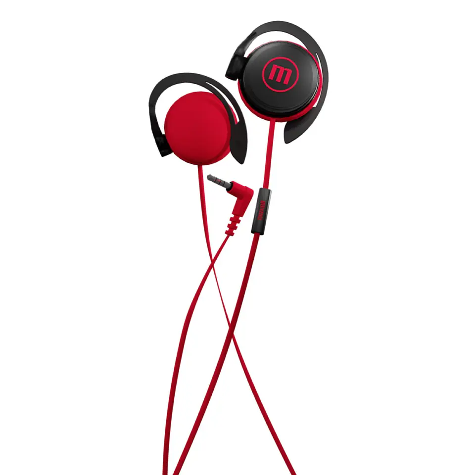 Audífonos De Gancho Con Mic EC-155 Earhook Maxell Rojo 1