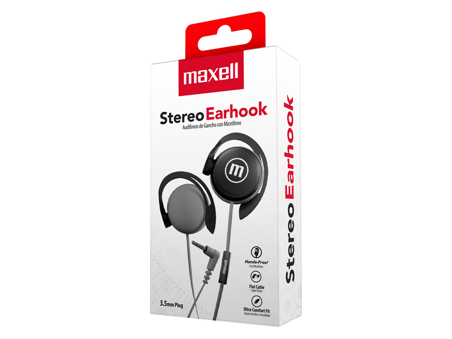 Audífonos De Gancho Con Mic EC-155 Earhook Maxell Negro 4