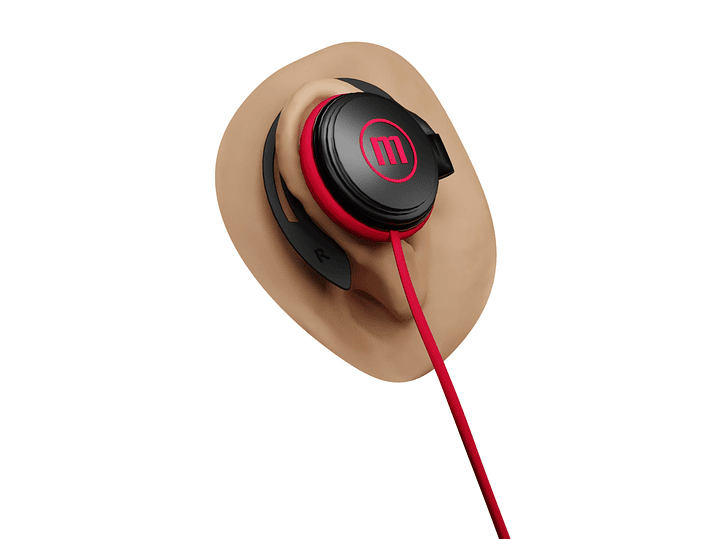 Audífonos De Gancho Con Mic EC-155 Earhook Maxell Rojo 3