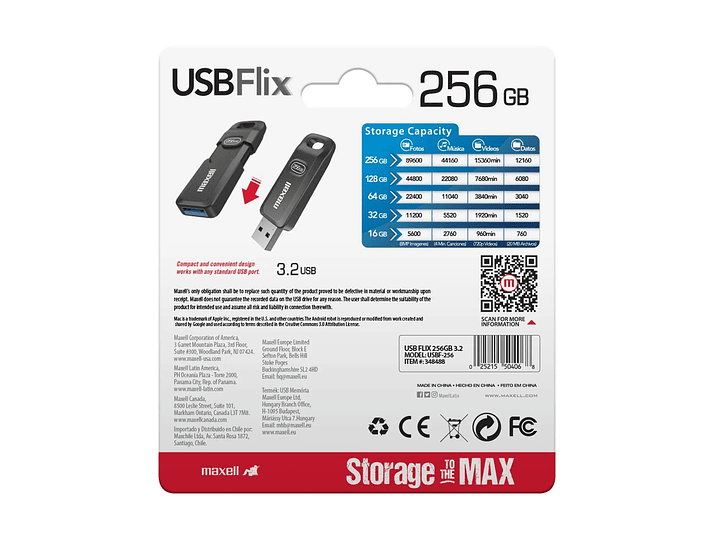 Pendrive USB Maxell FLIX 256GB 3.2 5