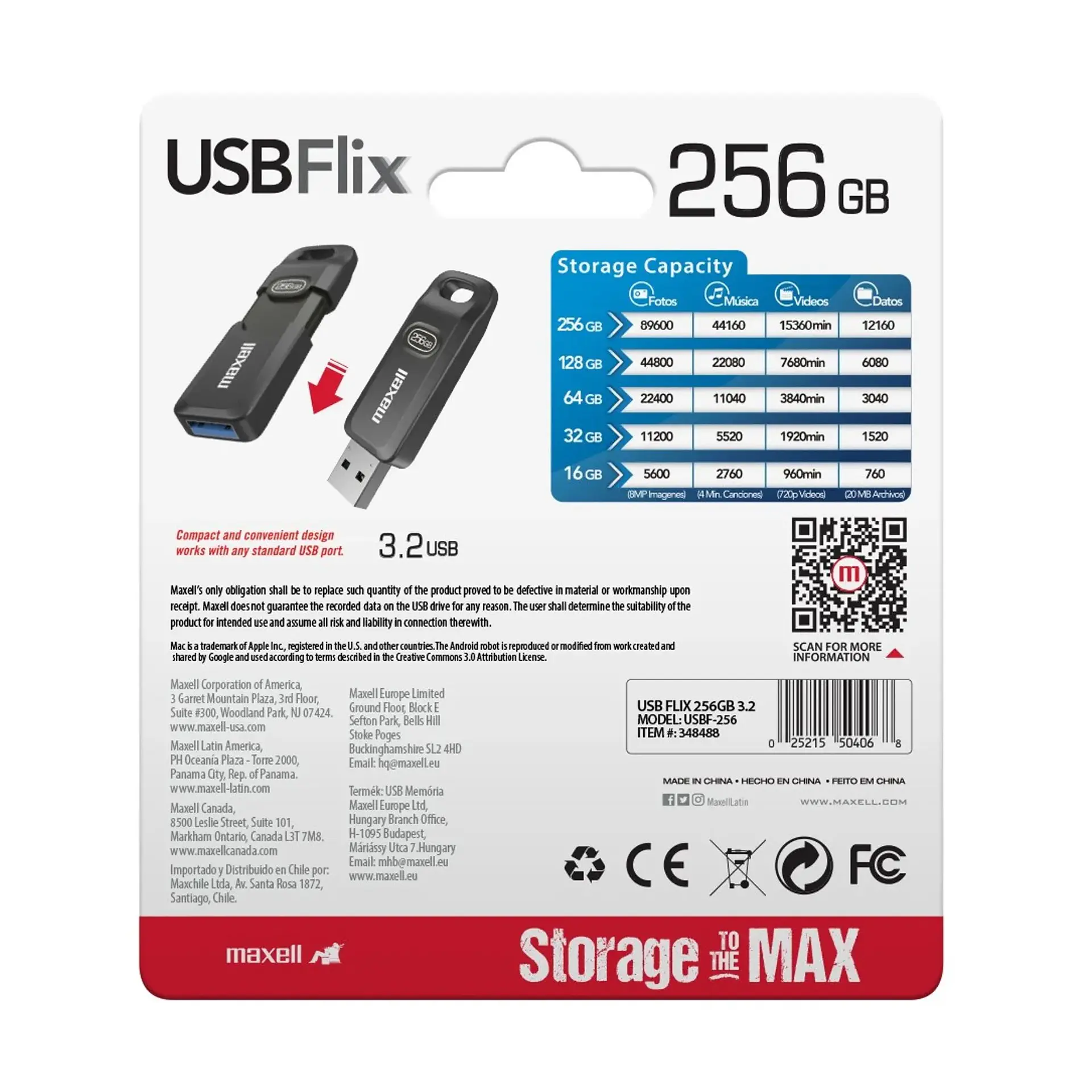 Pendrive USB Maxell FLIX 256GB 3.2 5