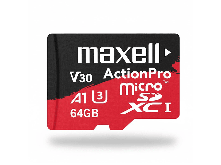 Tarjeta MicroSD Maxell 64GB UH-3 8K 100mb V30 2
