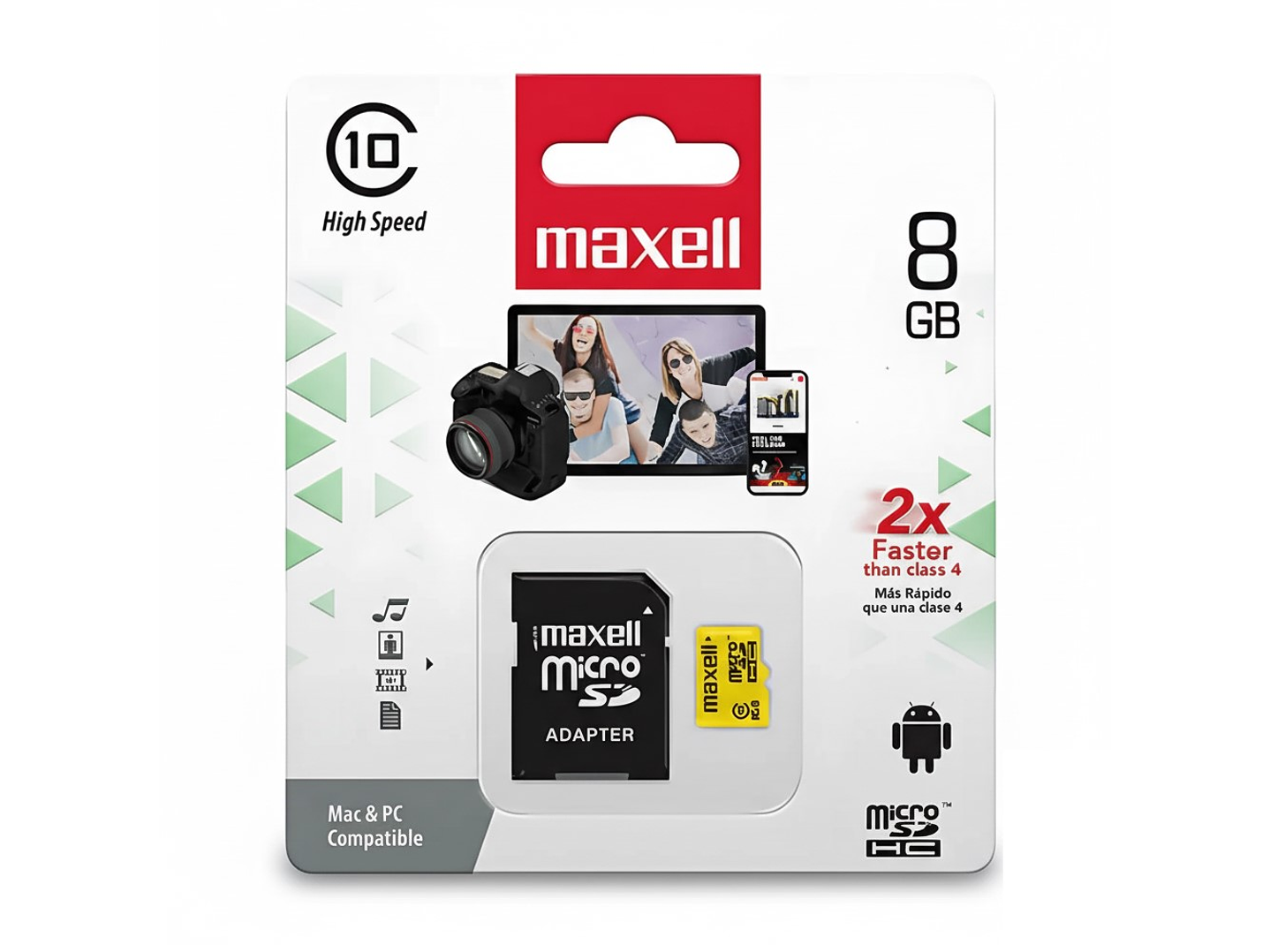 Tarjeta Micro SD Maxell 8GB CLASE 10 1