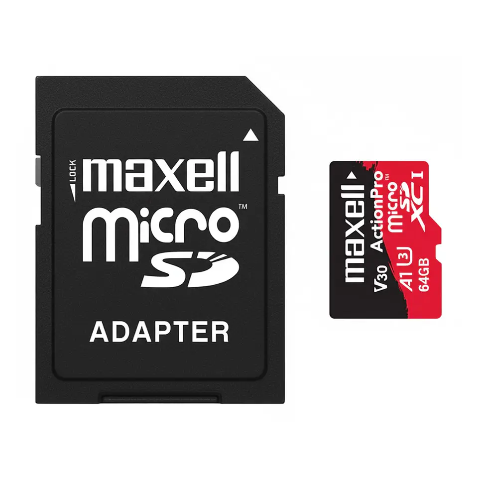 Tarjeta MicroSD Maxell 64GB UH-3 8K 100mb V30 3