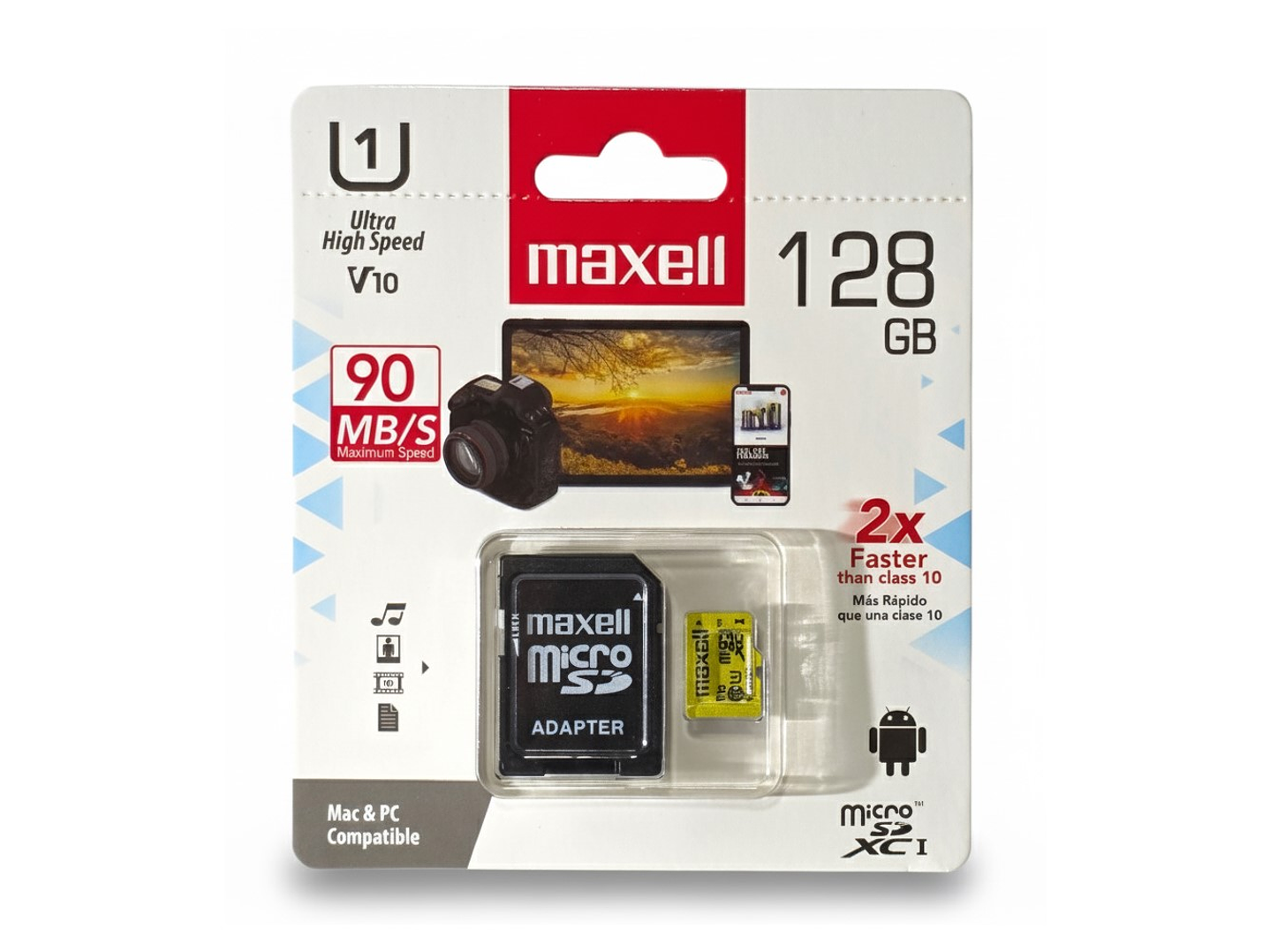 Tarjeta Micro SD Maxell 128GB CLASE 10 1