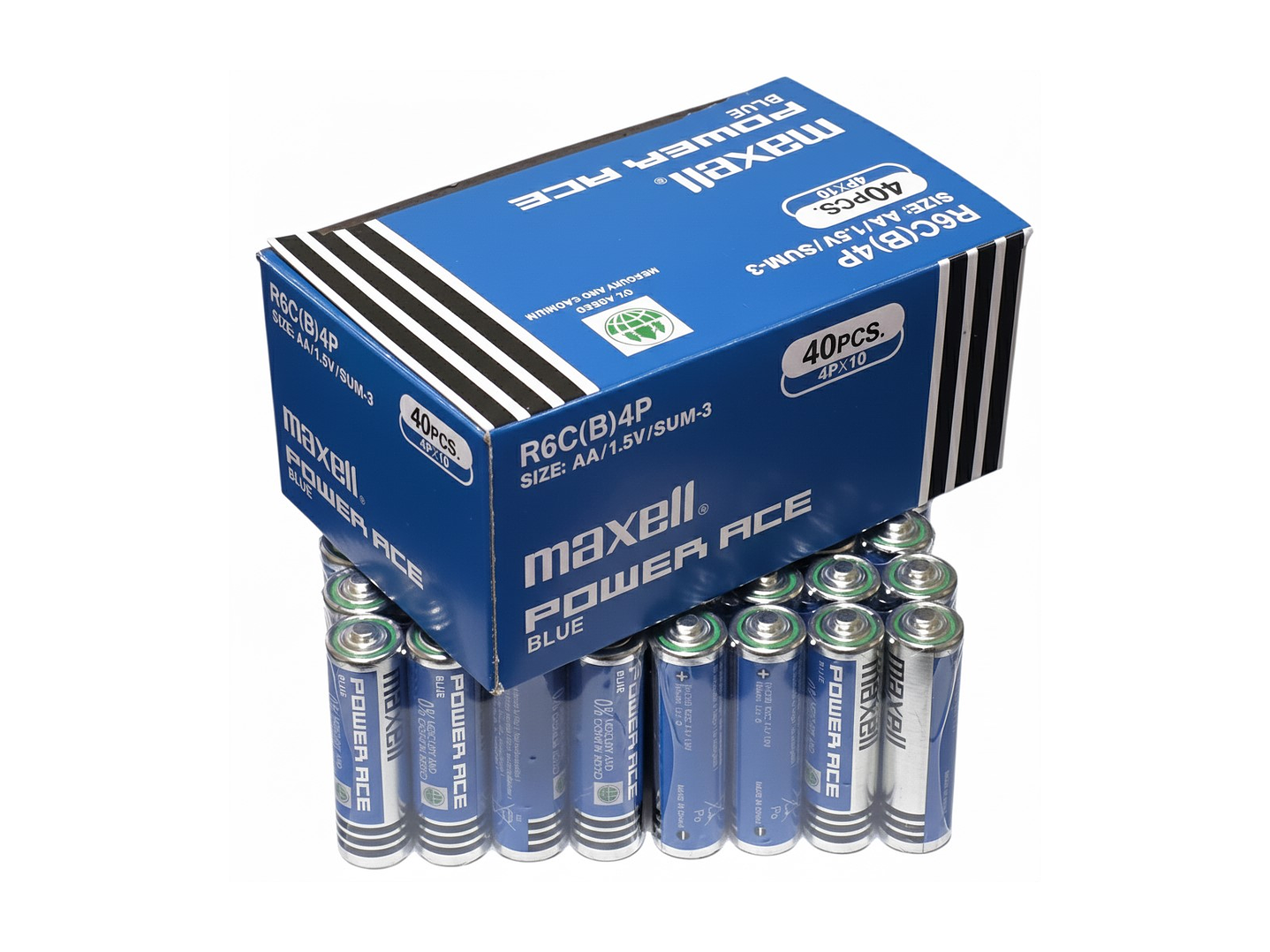 Pack 40 Pilas Carbón Maxell AA Power Ace Blue 1