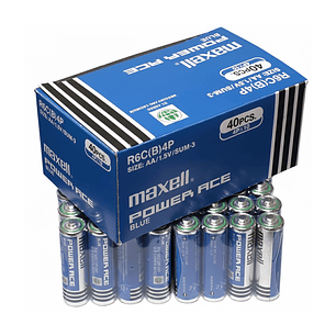 Pack 40 Pilas Carbón Maxell AA Power Ace Blue