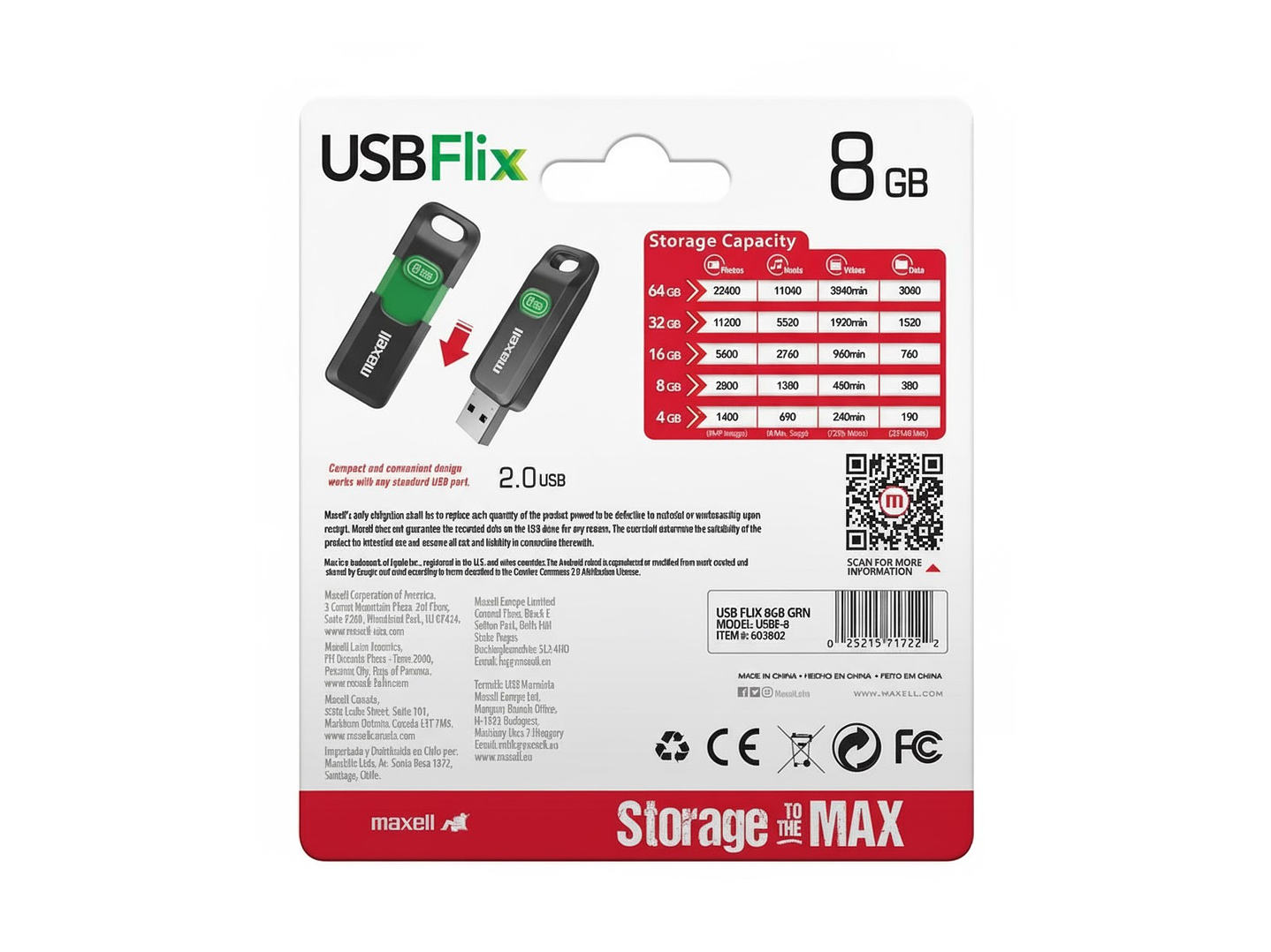 Pendrive Maxell USB FLIX 8GB 2.0 2