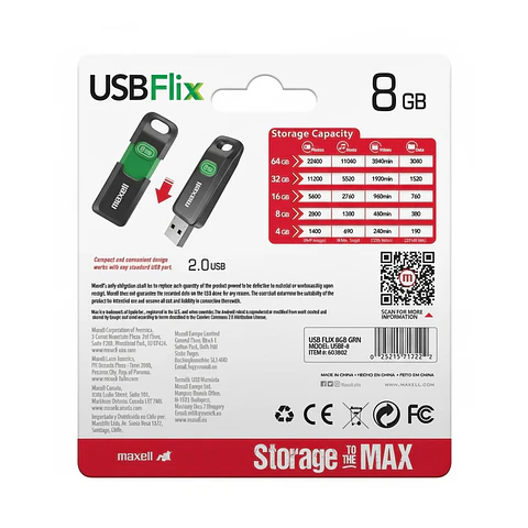 Pendrive Maxell USB FLIX 8GB 2.0