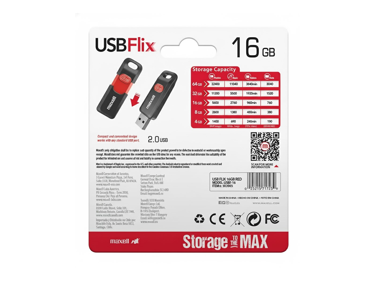 Pendrive Maxell USB FLIX 16GB 2.0 4