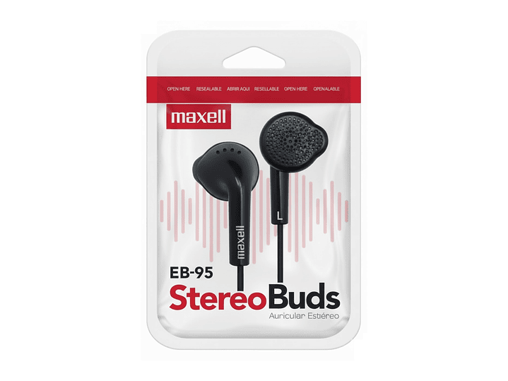 Audífono Stereo Buds Maxell EB-95 jack 3.5mm Negro 2