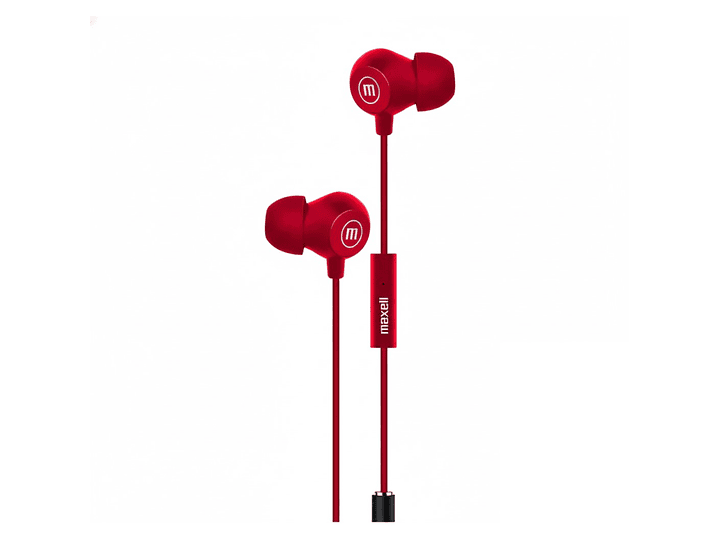 Audífonos Maxell INBAX Con Mic In Ear 3.5mm Rojo 1
