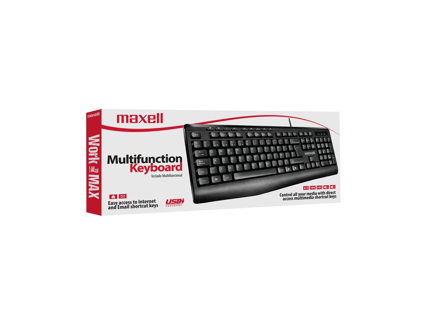 Teclado Multifuncional KB-100 USB Maxell Negro 2