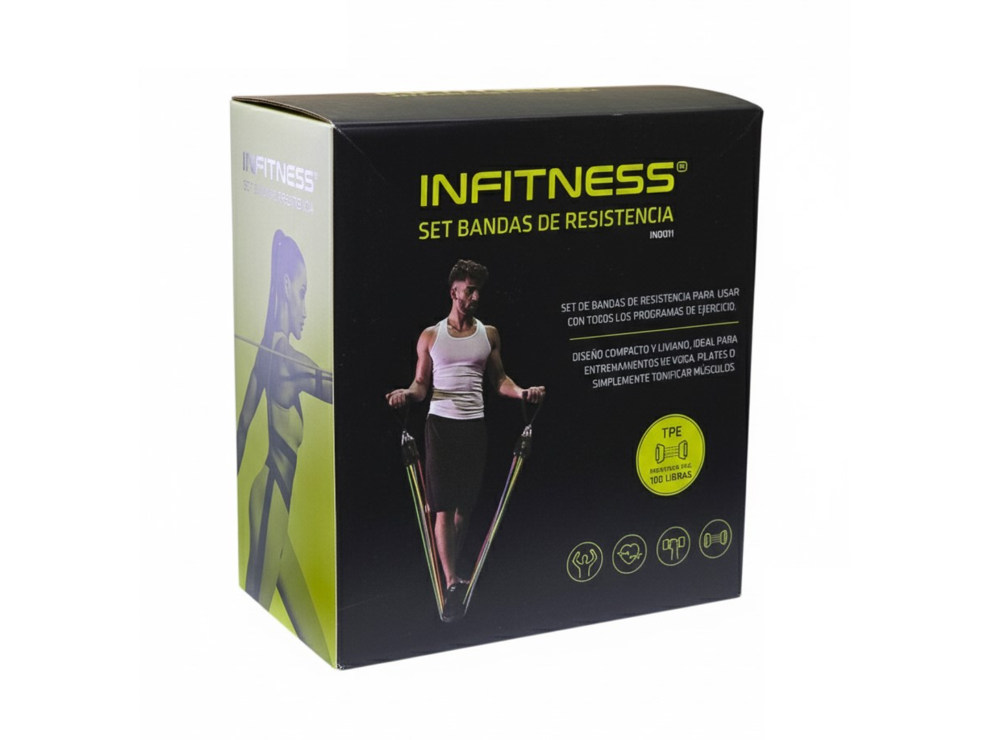 Set De 5 Bandas Elásticas Tubulares Infitness 100lb IN0011 2