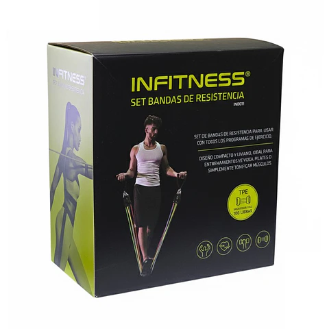 Set De 5 Bandas Elásticas Tubulares Infitness 100lb IN0011