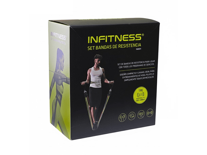 Set De 5 Bandas Elásticas Tubulares Infitness 100lb IN0011 2