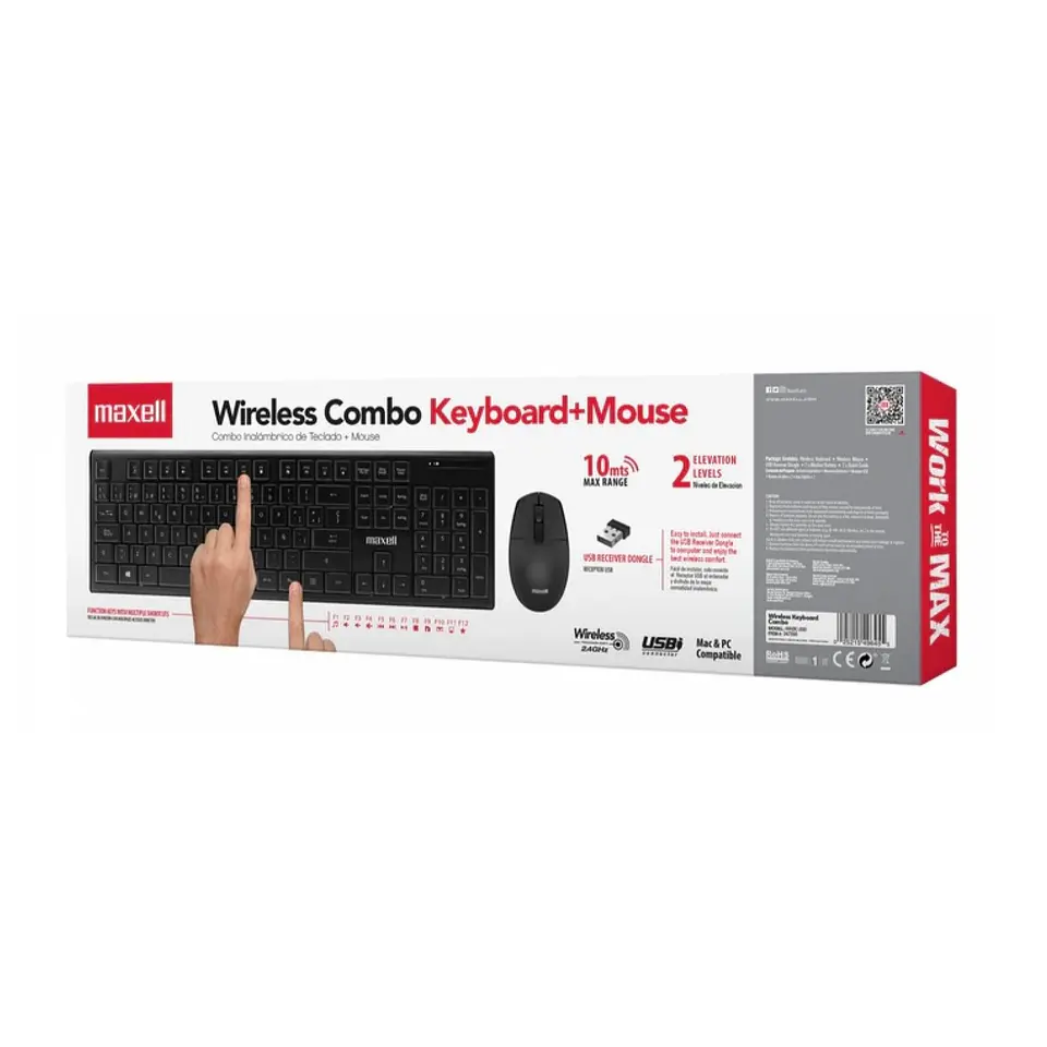Kit Combo Teclado + Mouse Inalámbrico WKBC-200 Maxell 4