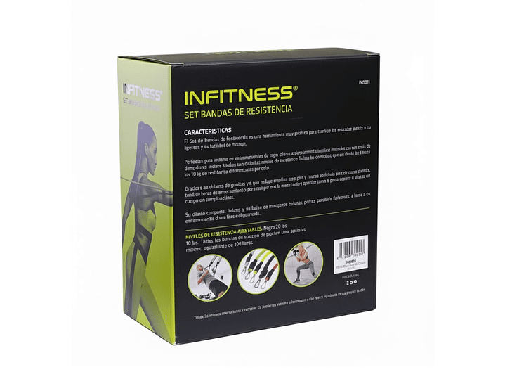 Set De 5 Bandas Elásticas Tubulares Infitness 100lb IN0011 4