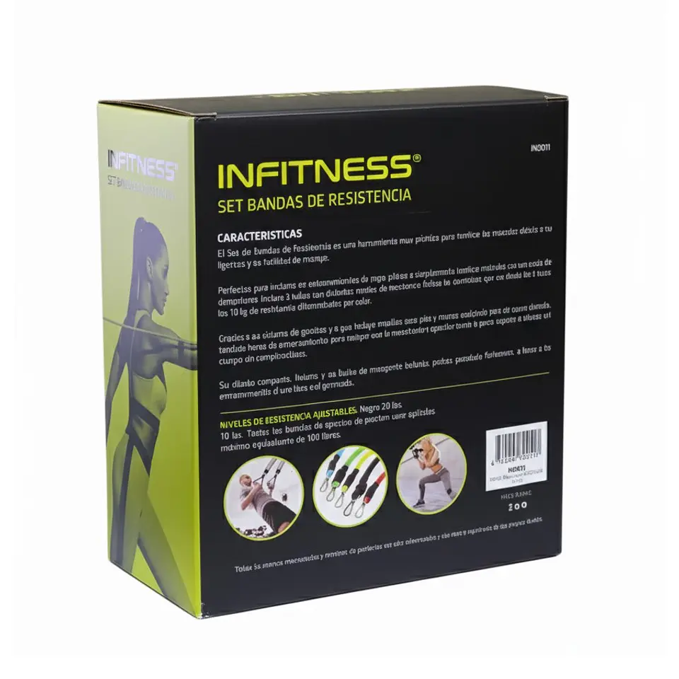 Set De 5 Bandas Elásticas Tubulares Infitness 100lb IN0011 4