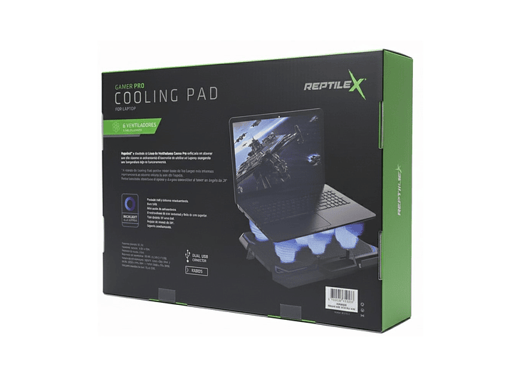 Ventilador Notebook Gamer Reptilex 6 Aspas Alto Flujo Rx0025 2