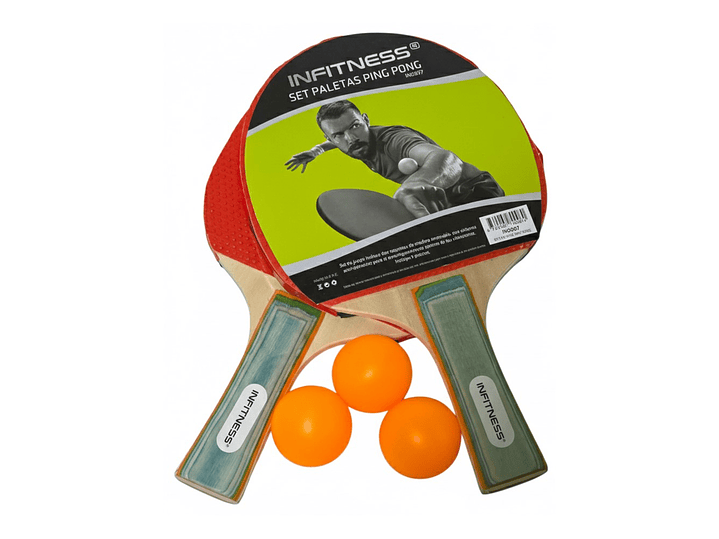 Set 2 Paletas De Ping Pong Infitness IN0007 Nivel Básico 1