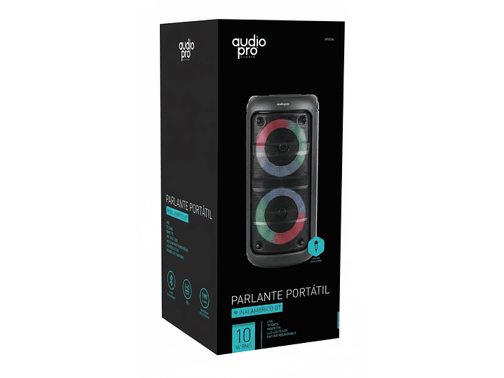 Parlante Portable Bt con Mic Luz Led 10w AP02086 Audiopro 6