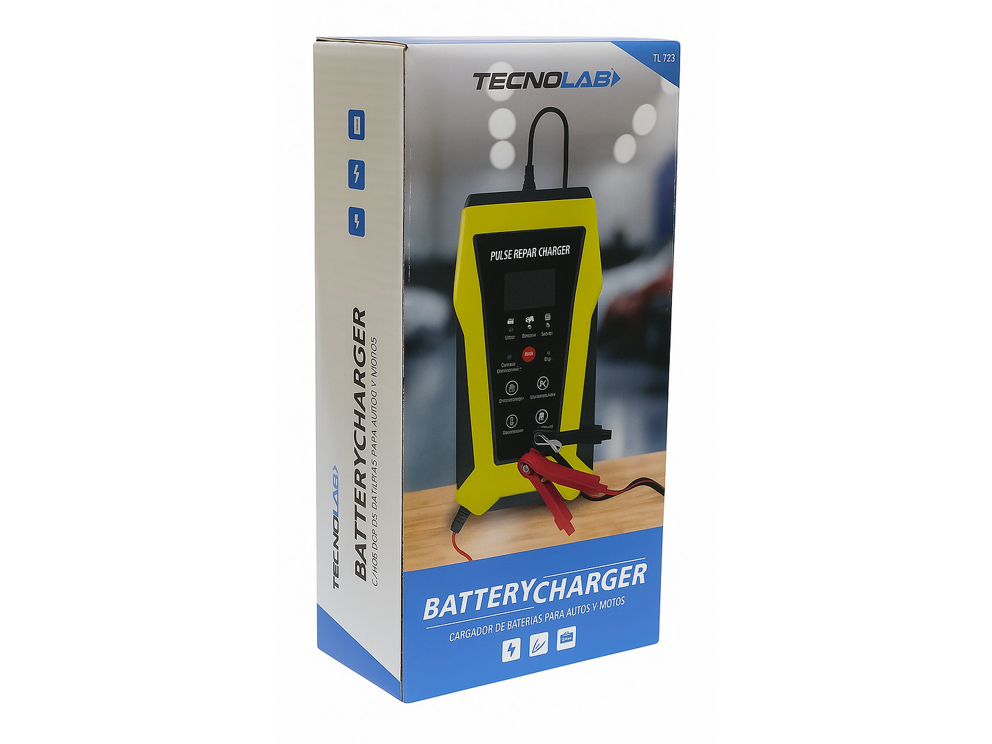 Cargador Baterías Tecnolab Autos y Motos 12v TL723 4