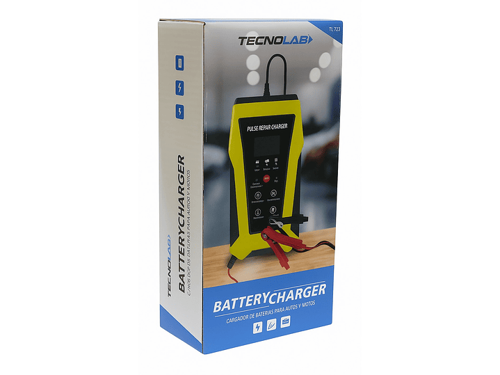 Cargador Baterías Tecnolab Autos y Motos 12v TL723 4