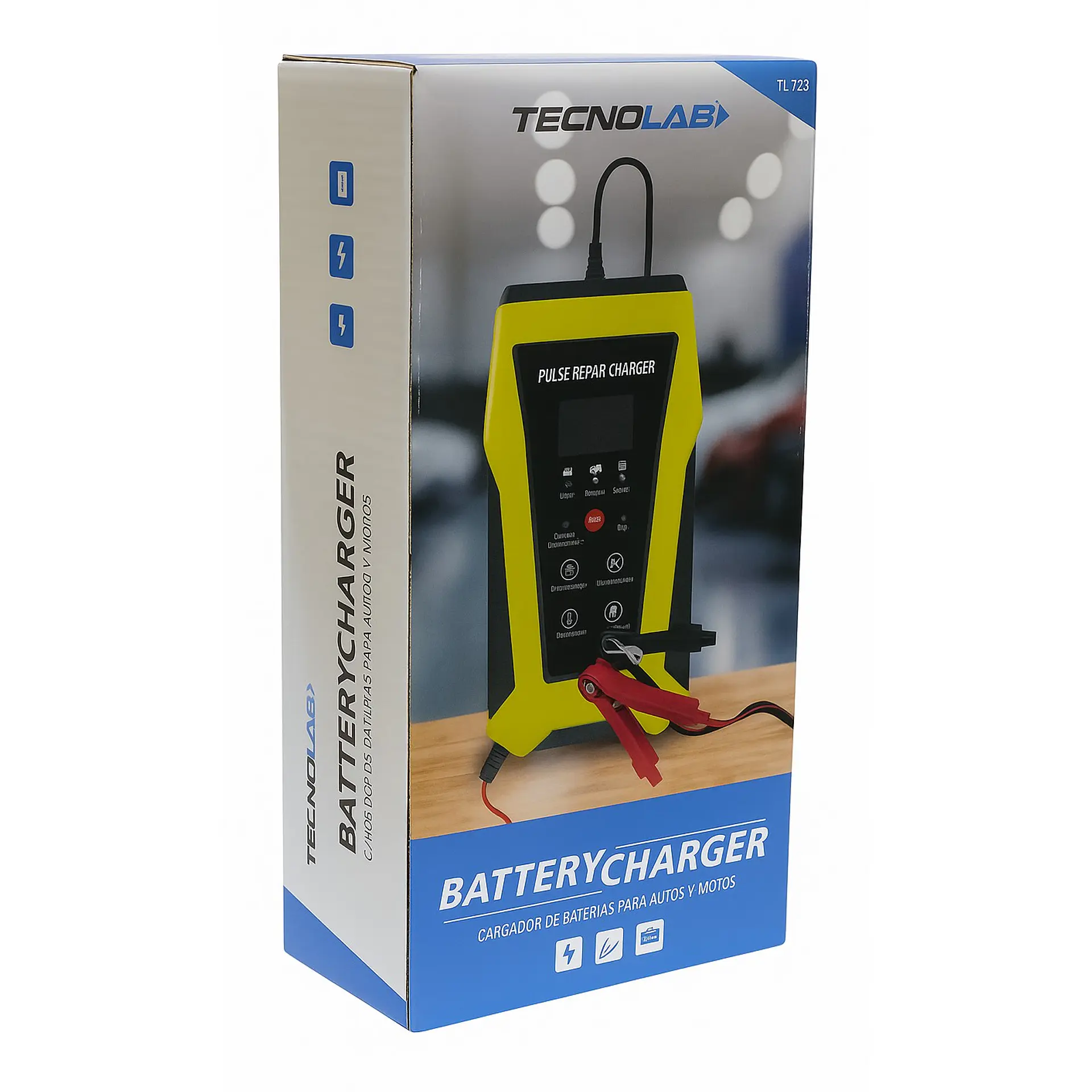 Cargador Baterías Tecnolab Autos y Motos 12v TL723 4