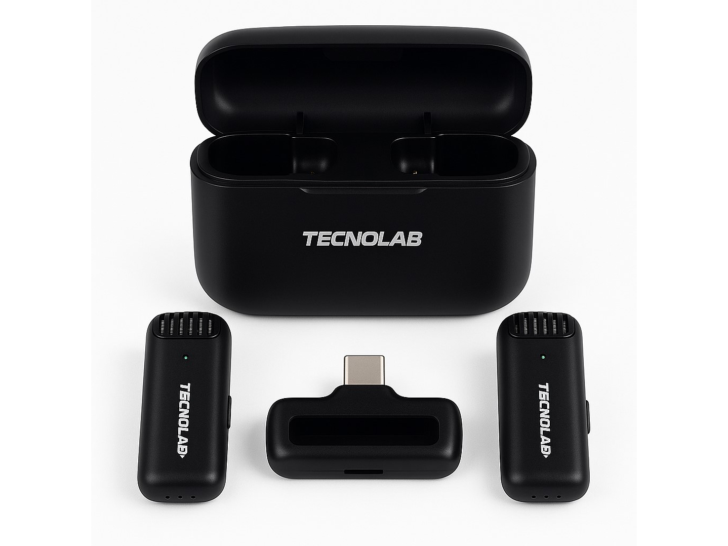 Kit 2 Micrófonos Lavalier Con Estuche Tipo C Tecnolab Tl536 1