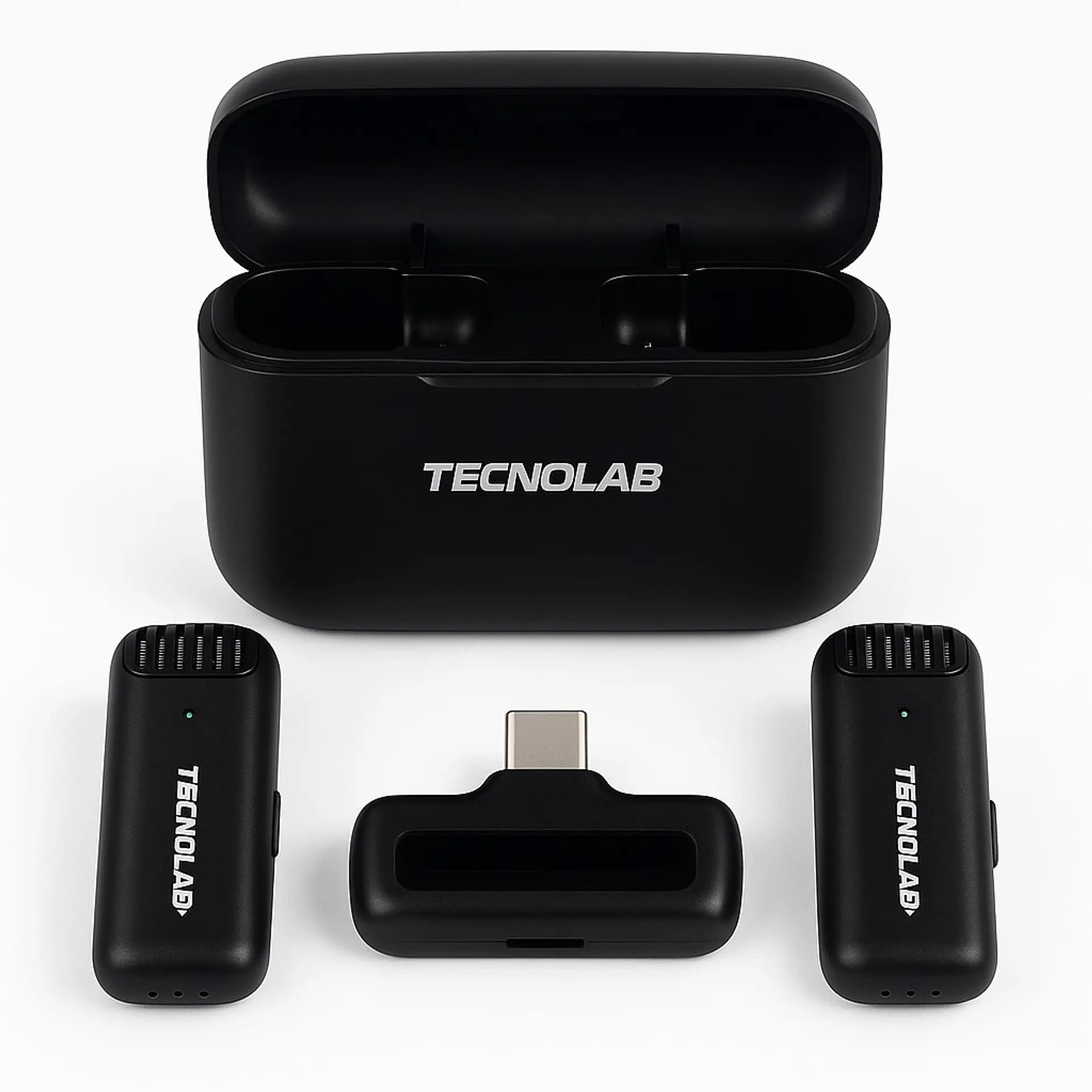 Kit 2 Micrófonos Lavalier Con Estuche Tipo C Tecnolab Tl536 1