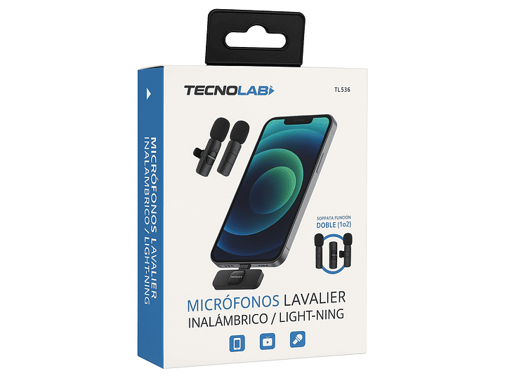 Kit 2 Micrófonos Lavalier inalámbricos LTNG Tecnolab Tl536 4