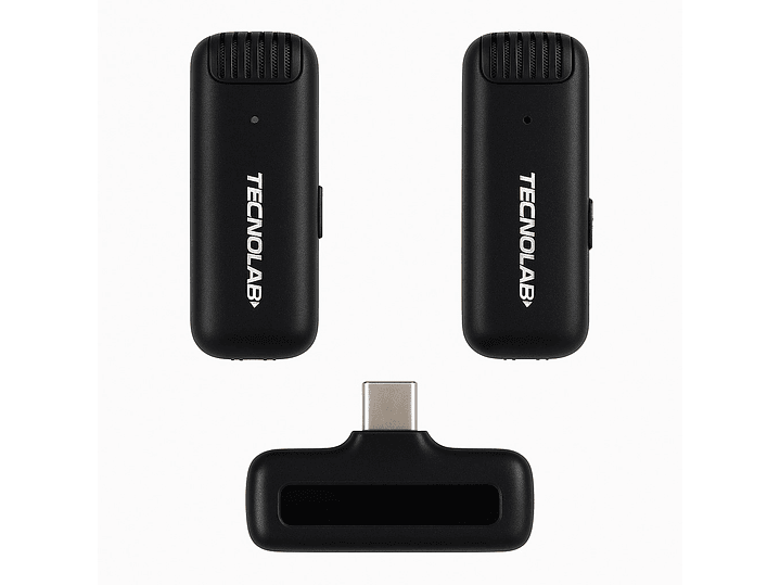 Kit 2 Micrófonos Lavalier Con Estuche Tipo C Tecnolab Tl536 3
