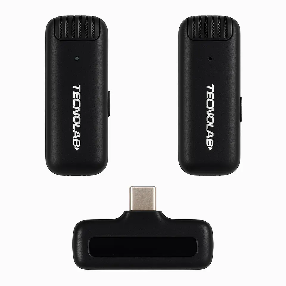 Kit 2 Micrófonos Lavalier Con Estuche Tipo C Tecnolab Tl536 3