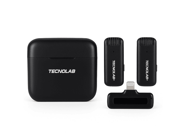Kit 2 Micrófonos Lavalier Con Caja LTNG Tecnolab TL707 1