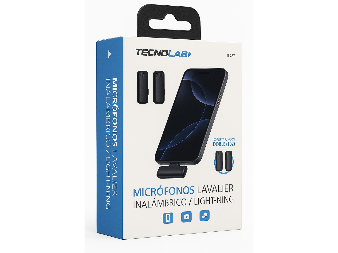 Kit 2 Micrófonos Lavalier Con Caja LTNG Tecnolab TL707 5