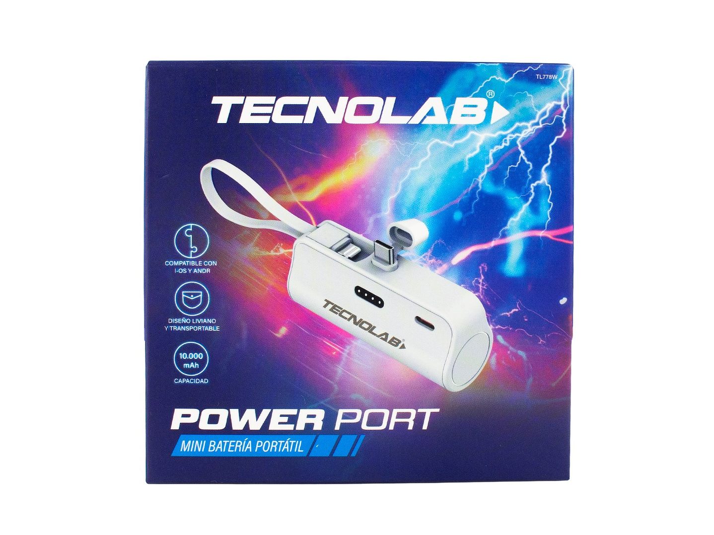 Powerbank 10000mAh 20W Tipo C y LNTG TL778W Blanco 6
