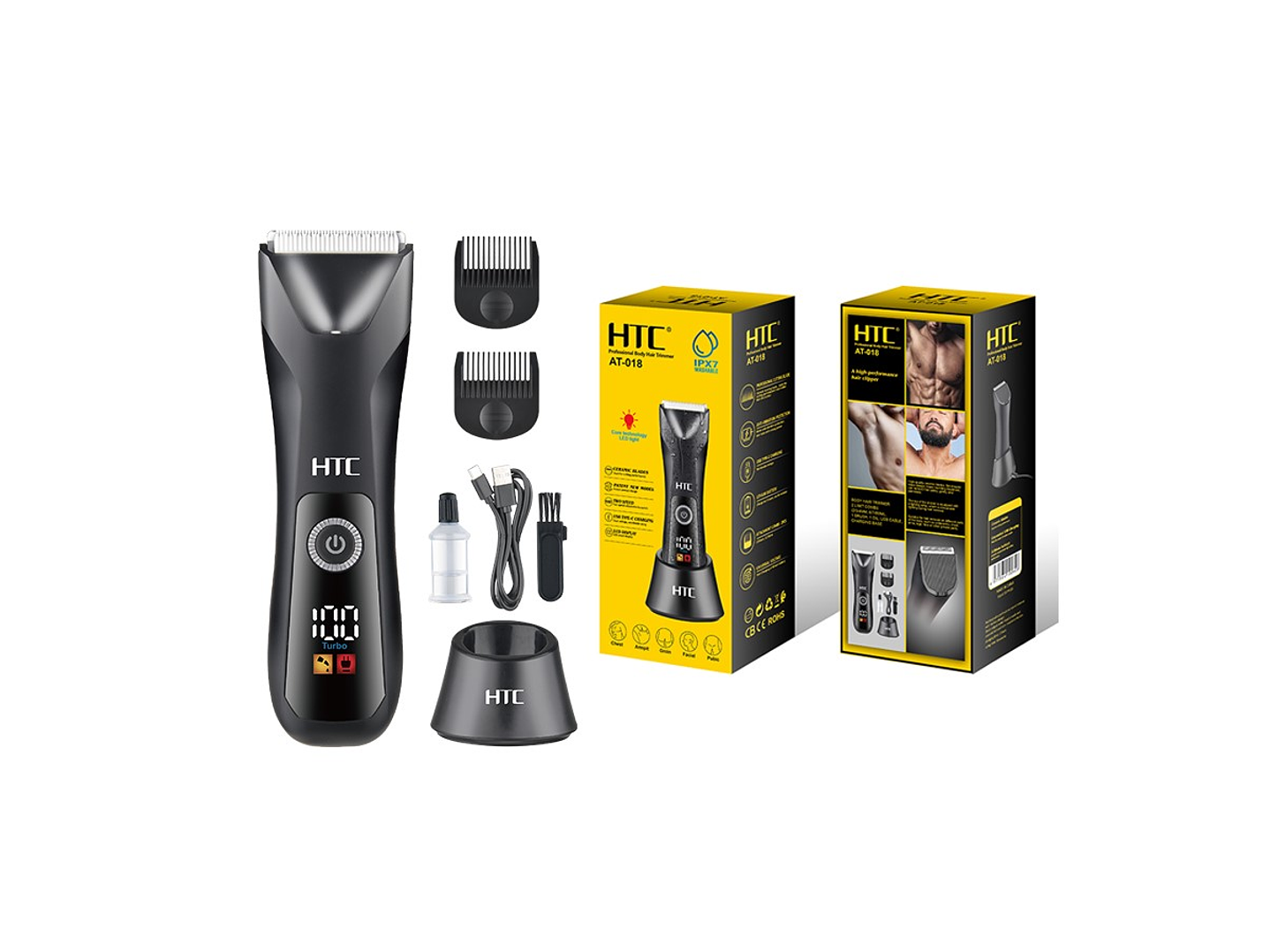 Afeitadora Rasuradora Cuerpo Y Barba Recargable HTC AT-018 3