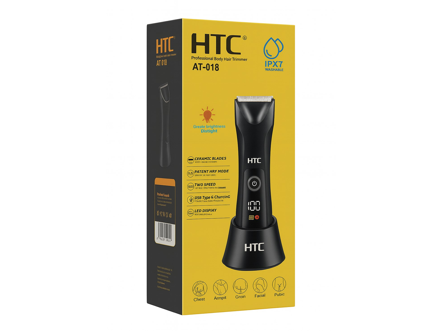 Afeitadora Rasuradora Cuerpo Y Barba Recargable HTC AT-018 7