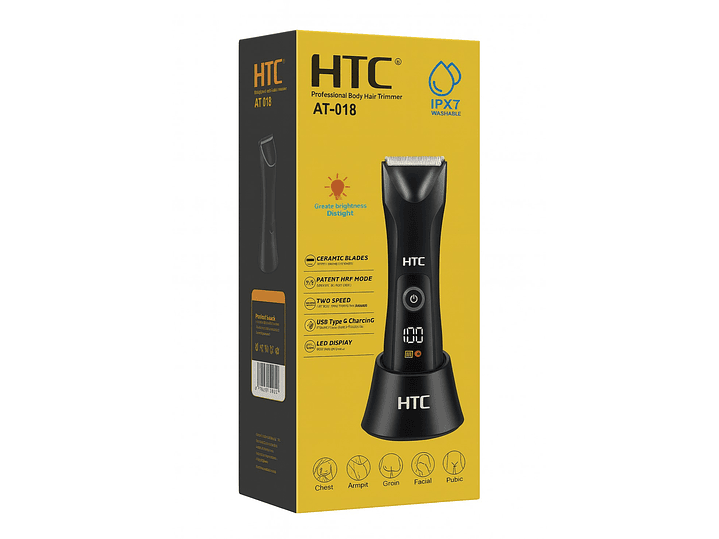 Afeitadora Rasuradora Cuerpo Y Barba Recargable HTC AT-018 7