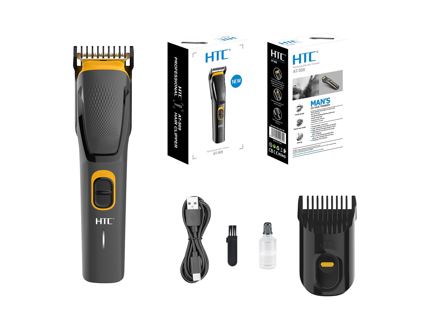 Cortadora De Pelo y Barba Inalámbrica HTC AT-509 5