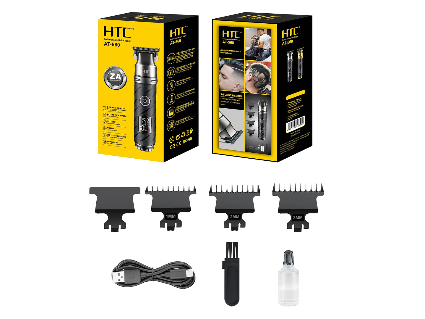 Cortadora De Pelo y Barba Inalámbrica HTC AT-560 2