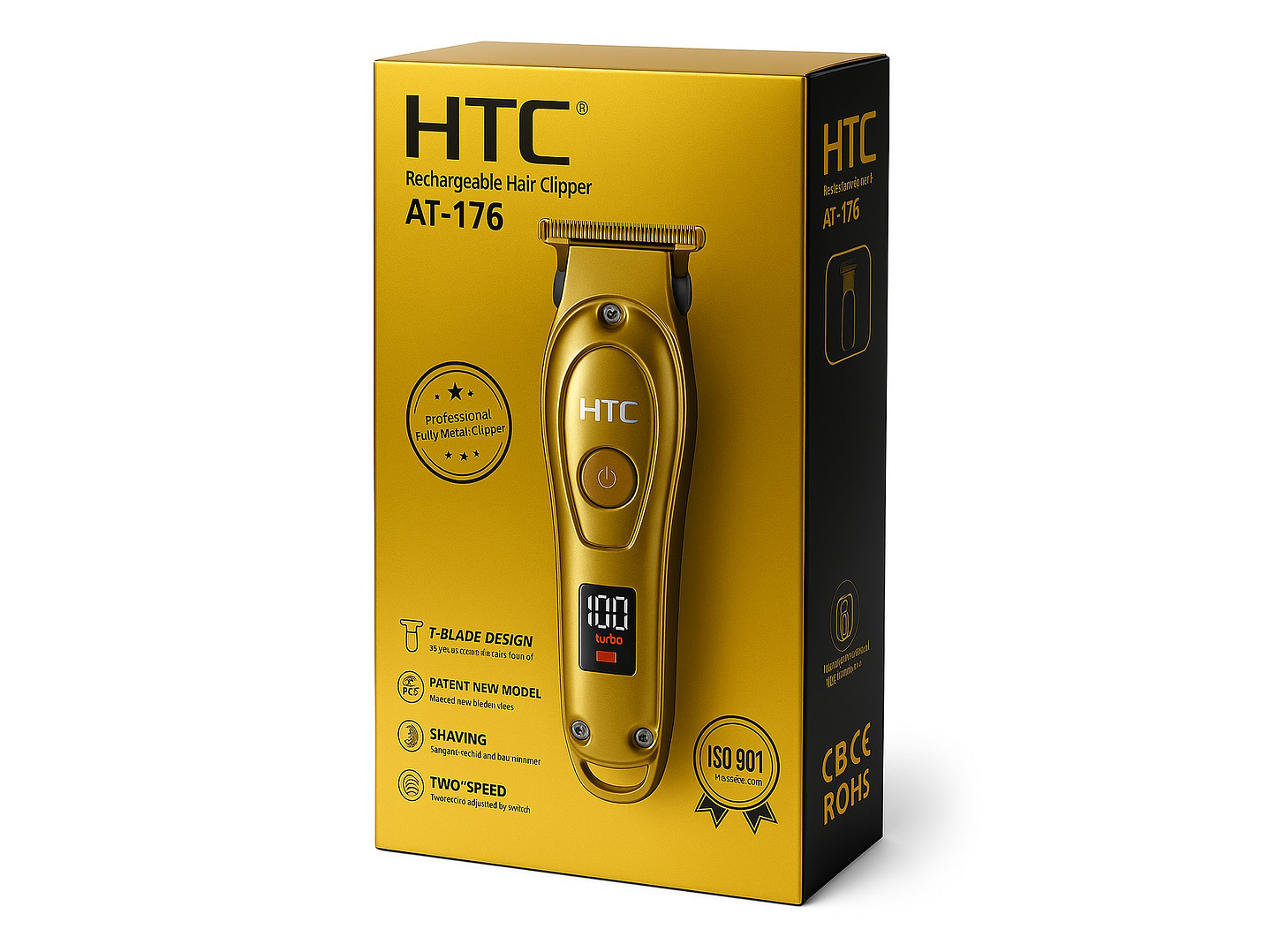 Cortadora De Pelo y Barba Inalámbrica HTC AT-176 Dorada 7